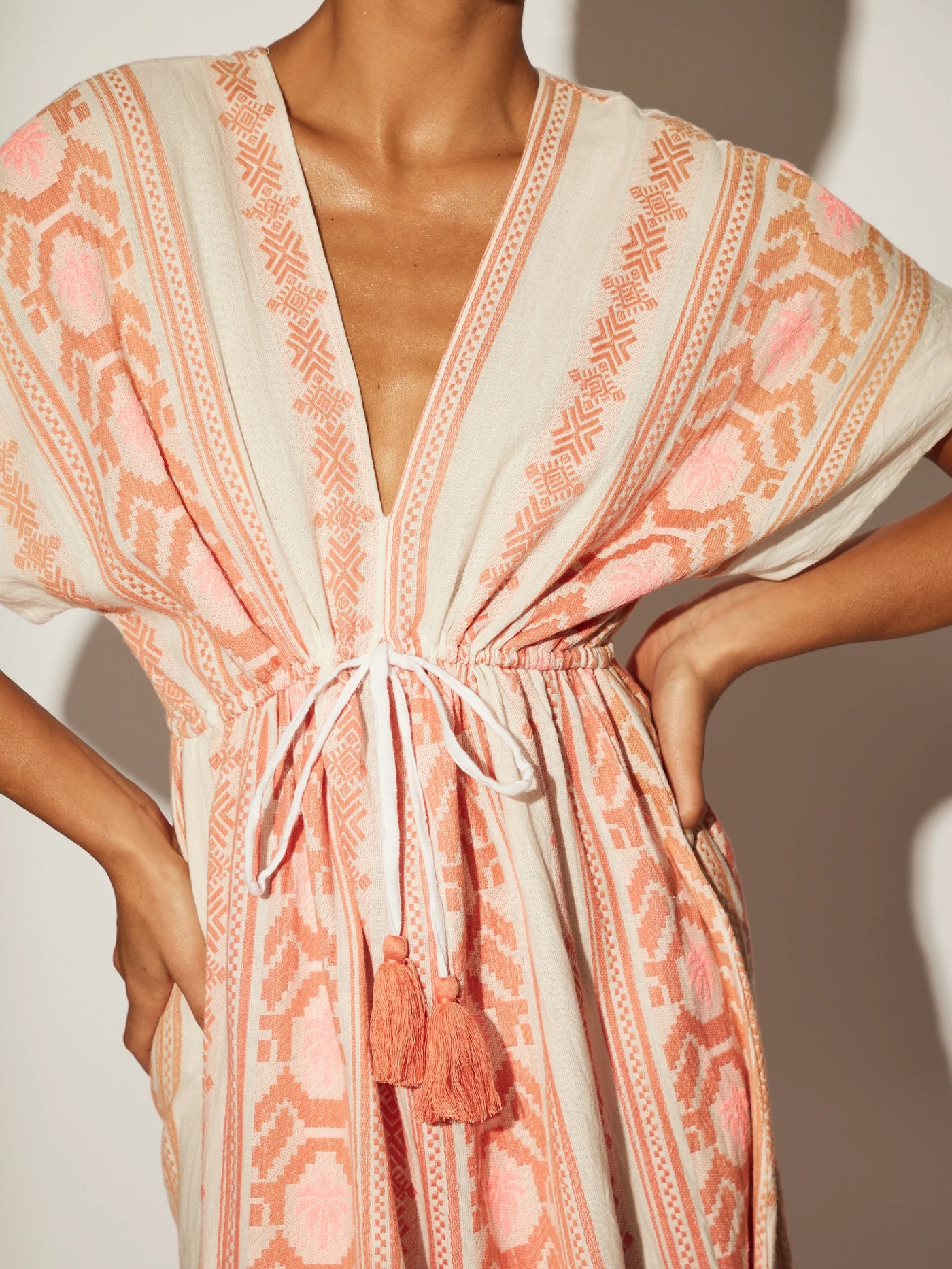 Pink Boho Jaquard Dress