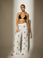 White Palm Tree Beach Pant-Pink Waters 