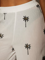 White Palm Tree Beach Pant-Pink Waters 