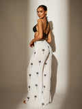 White Palm Tree Beach Pant-Pink Waters 