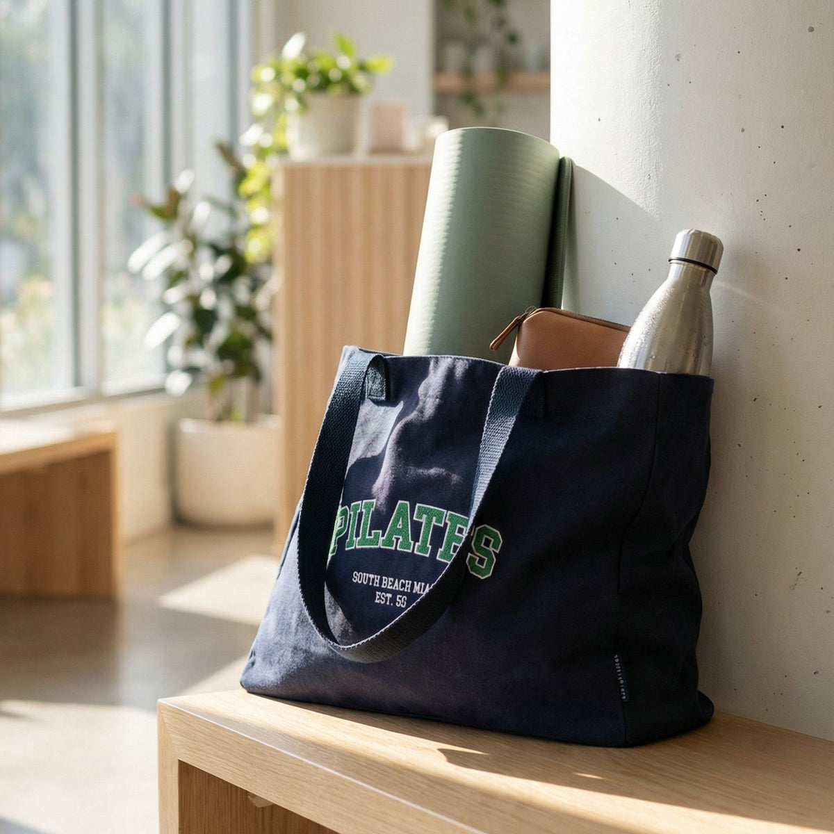 Navy Pilates Sport Tote Bag