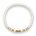 ‘Chora’ Heishi Bracelet with Gold Plated Beads - White-Pink Waters 