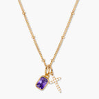 Cross Birthstone Necklace