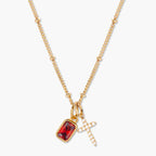 Cross Birthstone Necklace