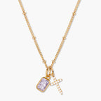Cross Birthstone Necklace