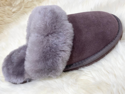 Sheepskin Mule Slippers - Truffle