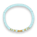 ‘Chora’ Heishi Bracelet with Gold Plated Beads - Pale Blue-Pink Waters 