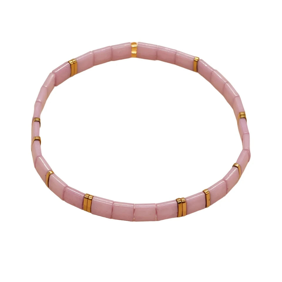 Pink  - Tila Beaded Bracelet-Pink Waters 