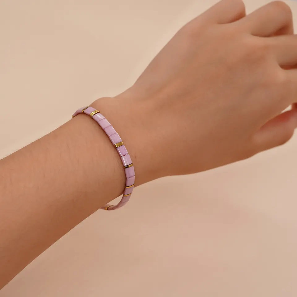 Pink  - Tila Beaded Bracelet-Pink Waters 