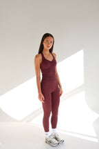 Burgundy Sculpt Leggings-Pink Waters 
