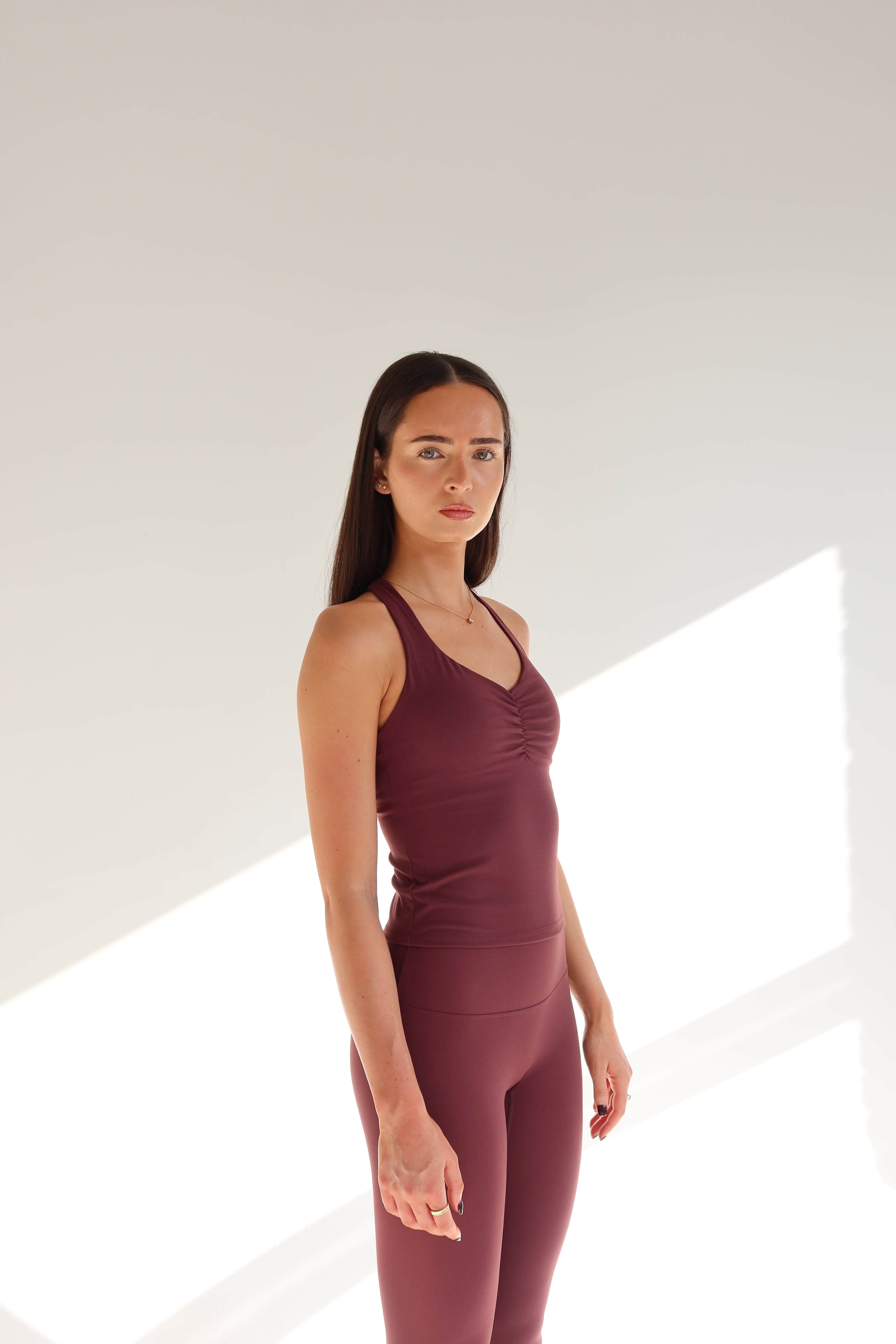 Burgundy Sculpt Leggings-Pink Waters 