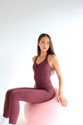 Burgundy Sculpt Scrunch Top-Pink Waters 