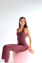 Burgundy Sculpt Scrunch Top-Pink Waters 