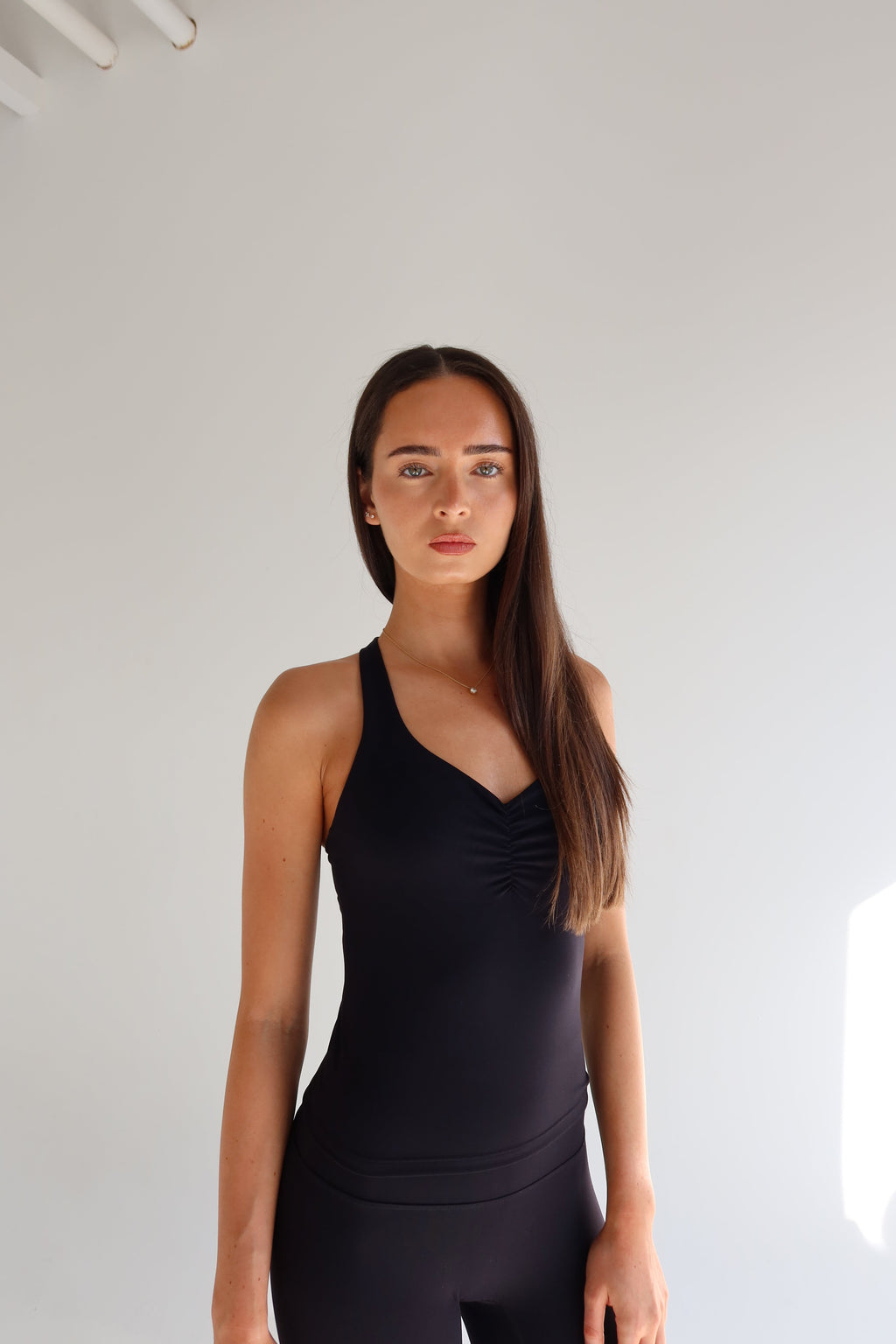 Black Sculpt Scrunch Top-Pink Waters 