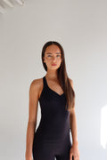 Black Sculpt Scrunch Top-Pink Waters 