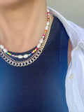 Boho Multi Beaded Necklaces-Pink Waters 