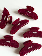 Burgundy Claw Clip-Pink Waters 