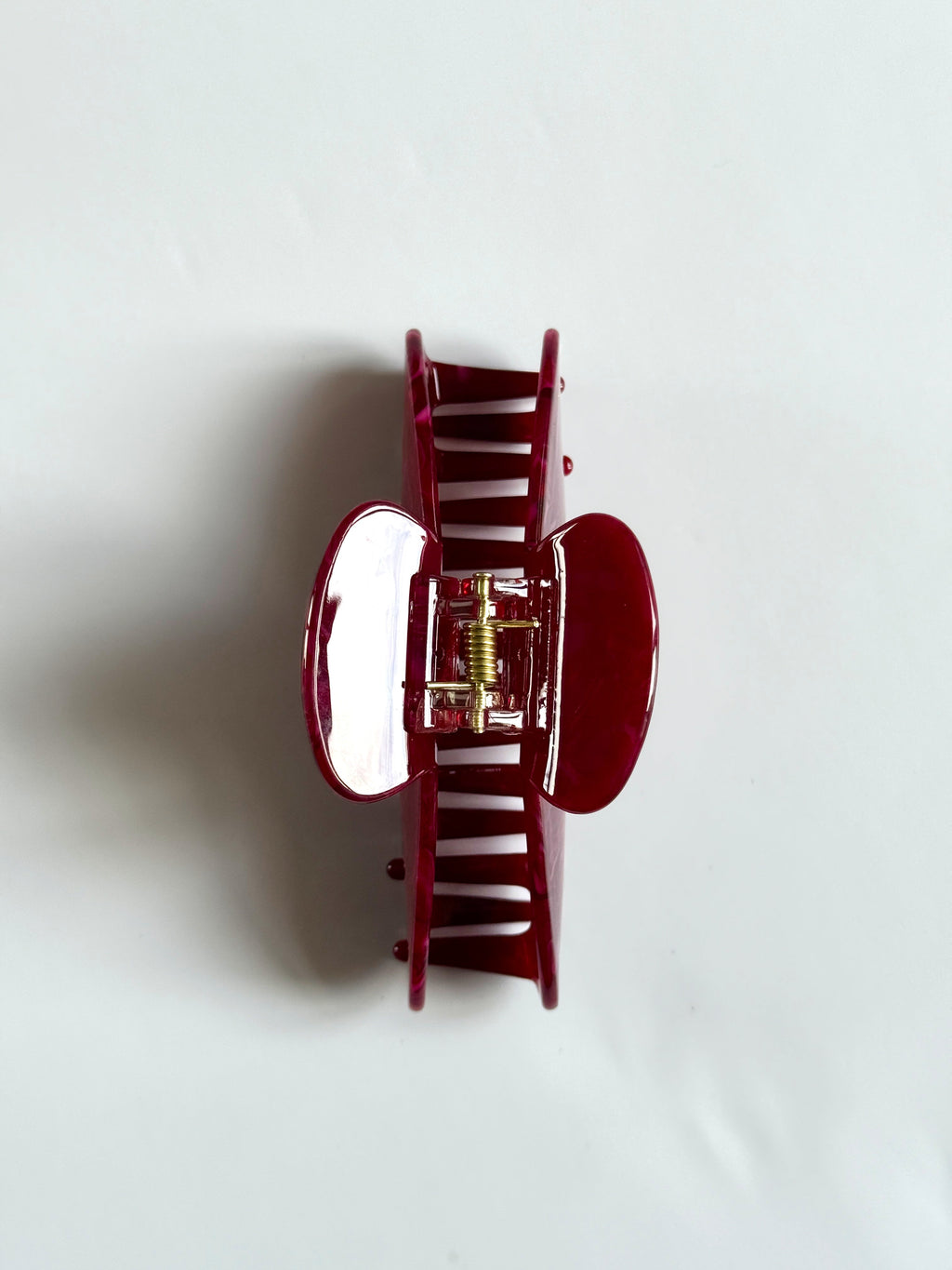Burgundy Claw Clip-Pink Waters 