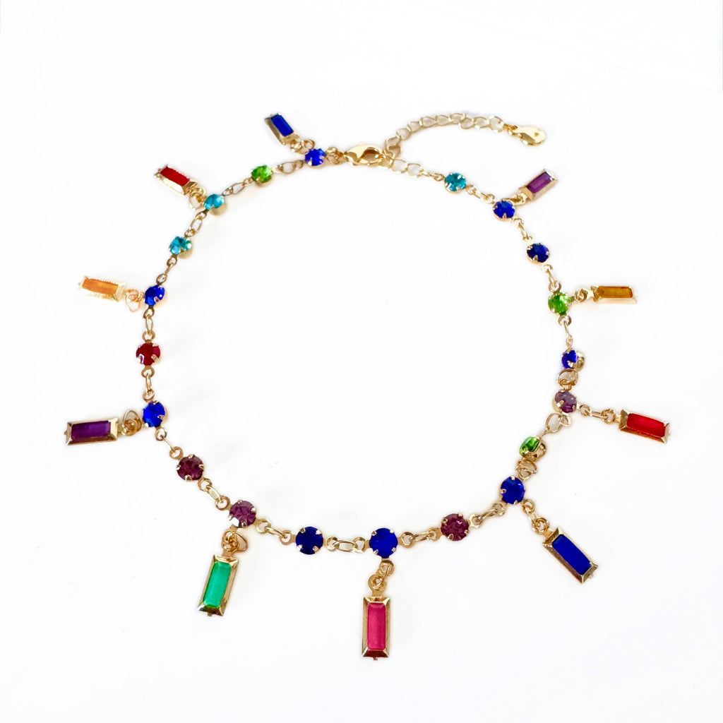 Issa Luxe 18k Gold Plated Jewelled Anklet