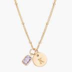 Savae Birthstone Initial Pendant