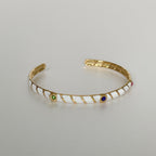 Kalinda Luxe 18k Gold Plated Enamel Cuff