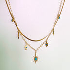 Cleopatra 18k Gold Plated Double Layered Charm Necklace
