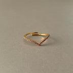 Marina Luxe 18k Gold Plated Skinny Rose Wishbone Ring