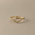 Marina Luxe 18k Gold Plated Skinny Wishbone Ring