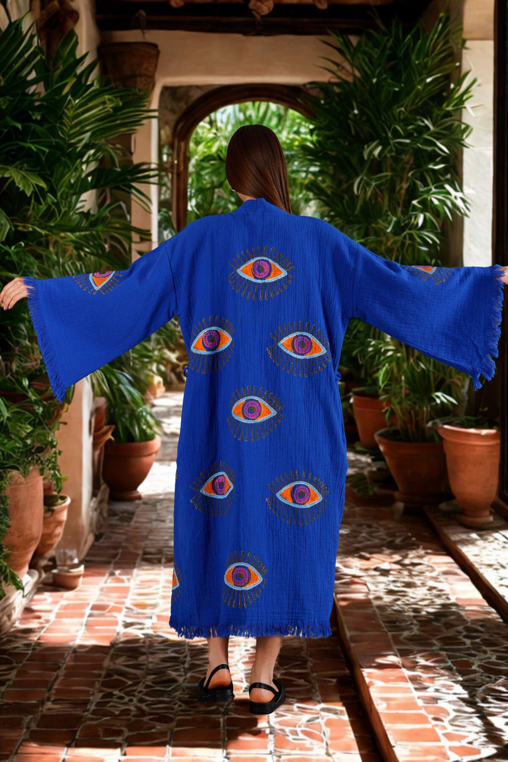 NAYA Organic Cotton Kimono in Sapphire