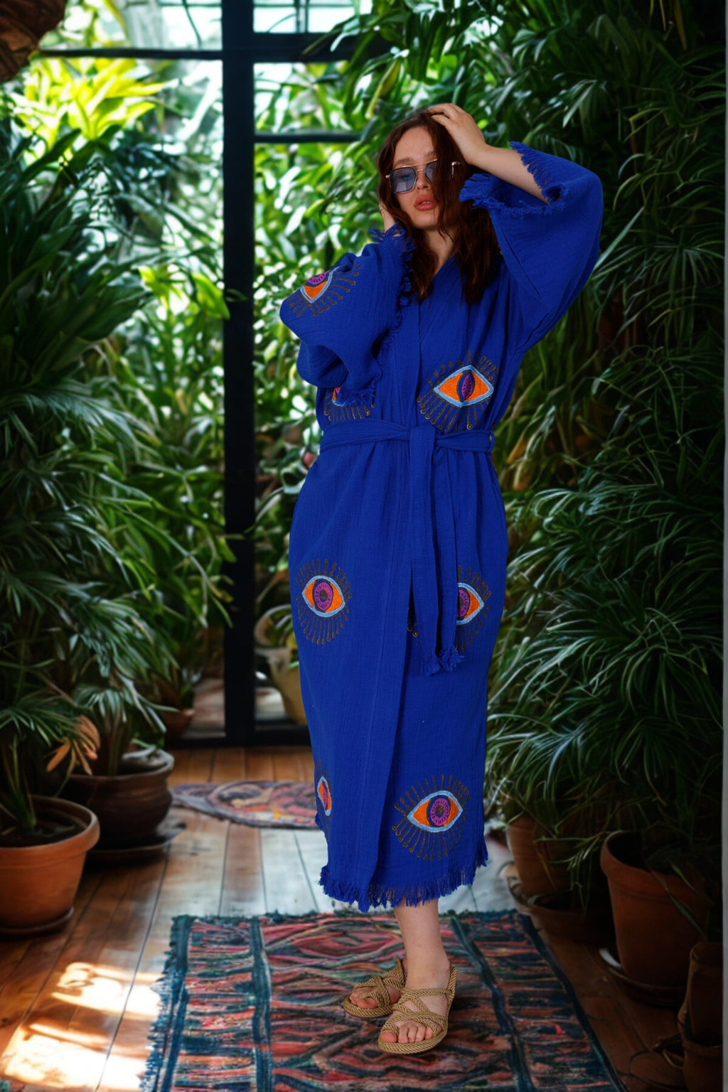 NAYA Organic Cotton Kimono in Sapphire