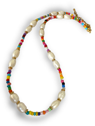 Boho Multi Beaded Necklaces - Pink Waters 