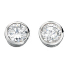 Round Stud Earrings - Cubic Zirconia-Pink Waters 