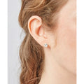Round Stud Earrings - Cubic Zirconia-Pink Waters 
