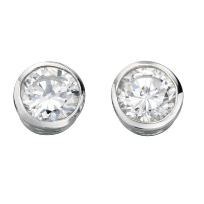 Round Stud Earrings - Cubic Zirconia