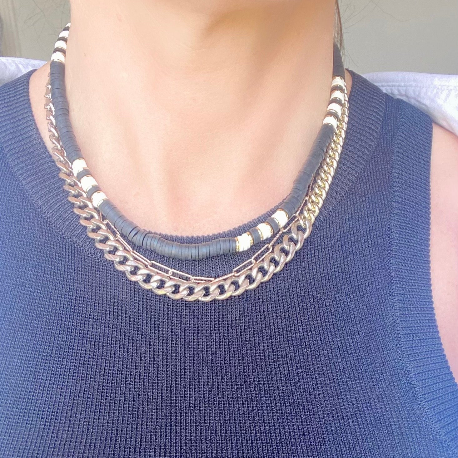 Boho Beaded Necklaces - White or Black-Pink Waters 
