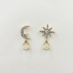 Andromeda Moon and Star Mismatch Earrings