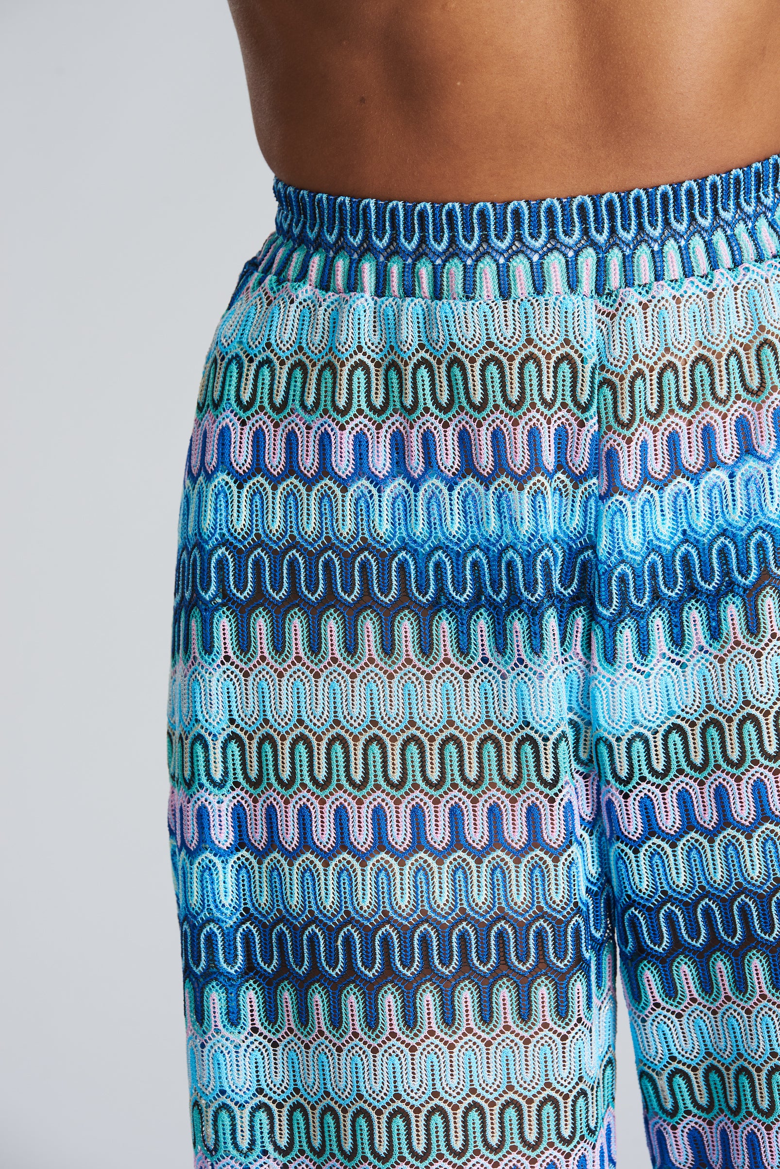 South Beach Crochet Beach/Holiday Trousers-Pink Waters 