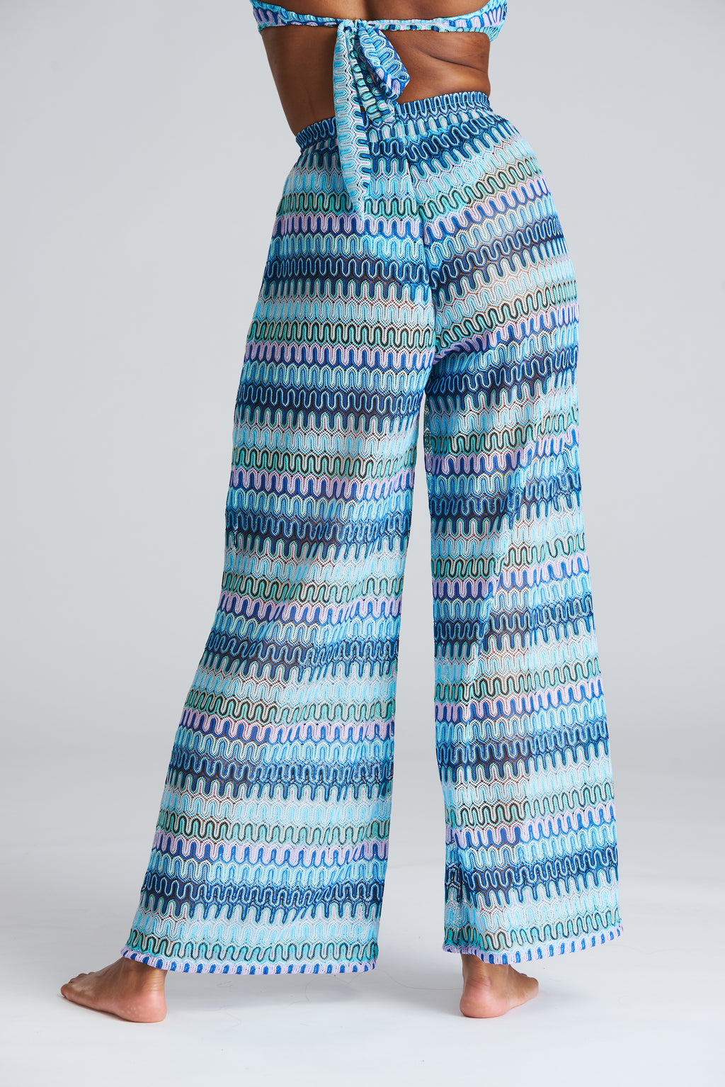 South Beach Crochet Beach/Holiday Trousers-Pink Waters 
