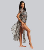 South Beach Zebra Kaftan Dress-Pink Waters 