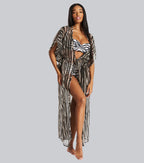 South Beach Zebra Kaftan Dress-Pink Waters 