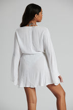 South Beach Crinkle Plunge Beach Dress-Pink Waters 