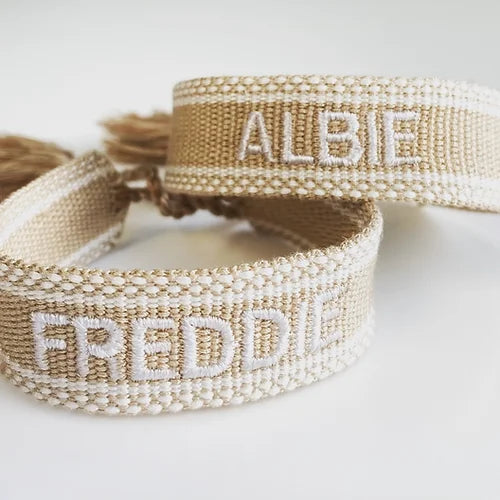 Personalised Friendship Bracelet - Beige-Pink Waters 