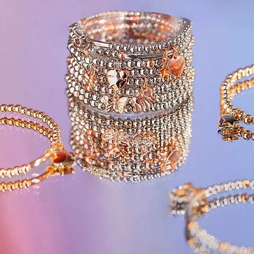 Emily Beaded Circle Bracelet-Pink Waters 