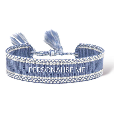 Personalised Friendship Bracelet -  Dusky Blue - Pink Waters 