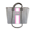 BYBLOS Monogrammed Grey Tote-Pink Waters 