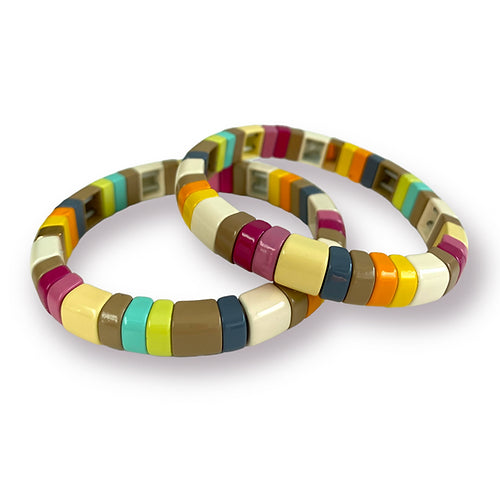 Intentions Tile Bracelet Stacker-Pink Waters 
