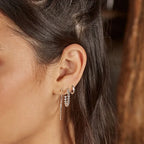 Ball Silver Hoop Earrings-Pink Waters 
