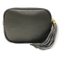 The 'Stella' Leather Crossbody -  Dark Grey-Pink Waters 