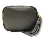 The 'Stella' Leather Crossbody -  Dark Grey-Pink Waters 