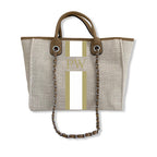 BYBLOS Monogrammed Beige Tote-Pink Waters 